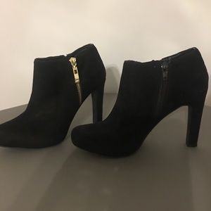 Black 4 in suede booties.